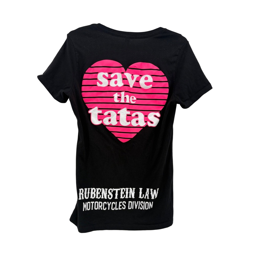 Bella + Canvas Cartel Baggers‎ T-Shirt 2XL Black Pink Save the Tatas V-Neck